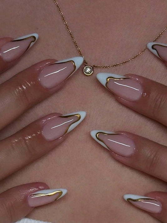 Wine & Gold Luxe Press-On Nails