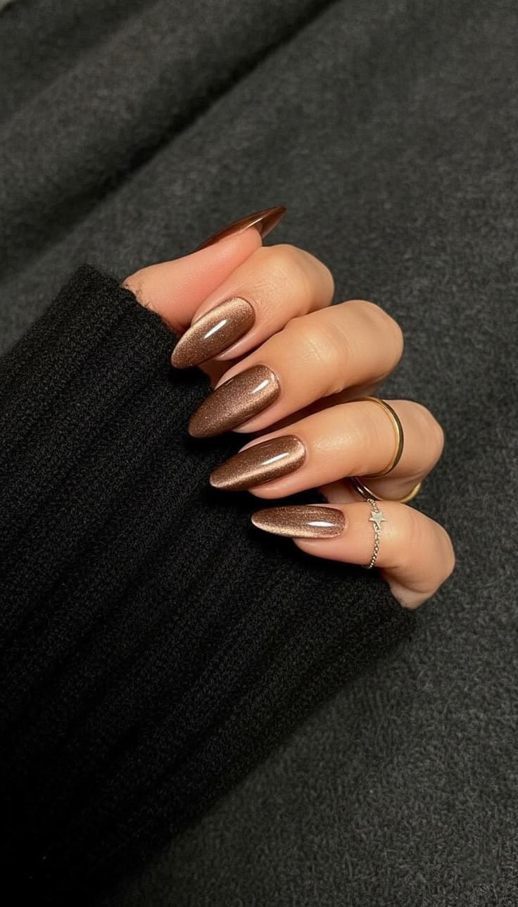 Brown Cat Eye Press-On Nails