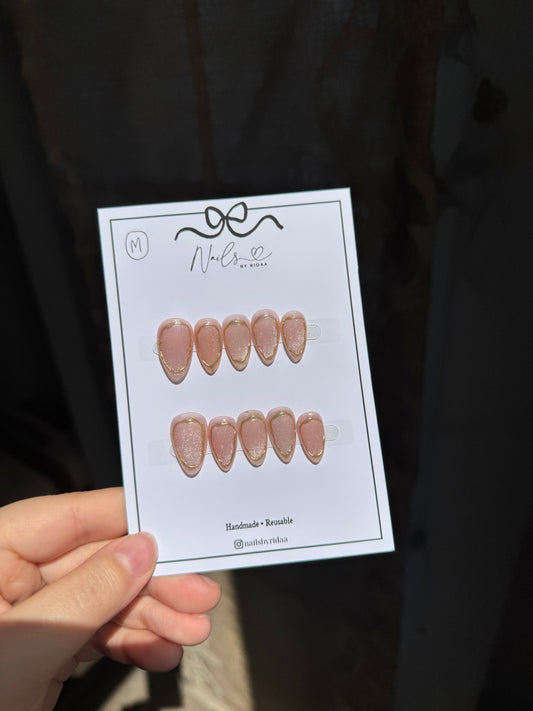 Blush Halo Cat Eye Press-On Nails