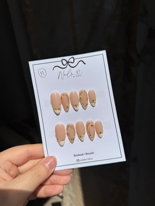 Pearl Champagne Luxe Press-On Nails